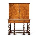 A CHARLES II OYSTER-VENEERED WALNUT AND KINGWOOD CABINET ON STAND, CIRCA 1680