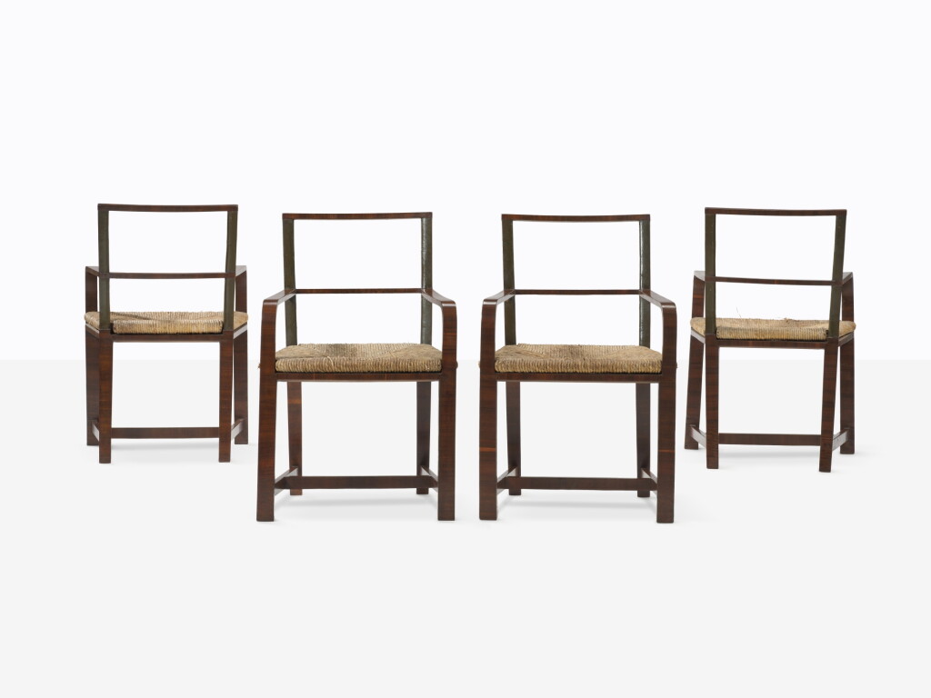 View full screen - View 1 of Lot 556. Set of four unique armchairs.
