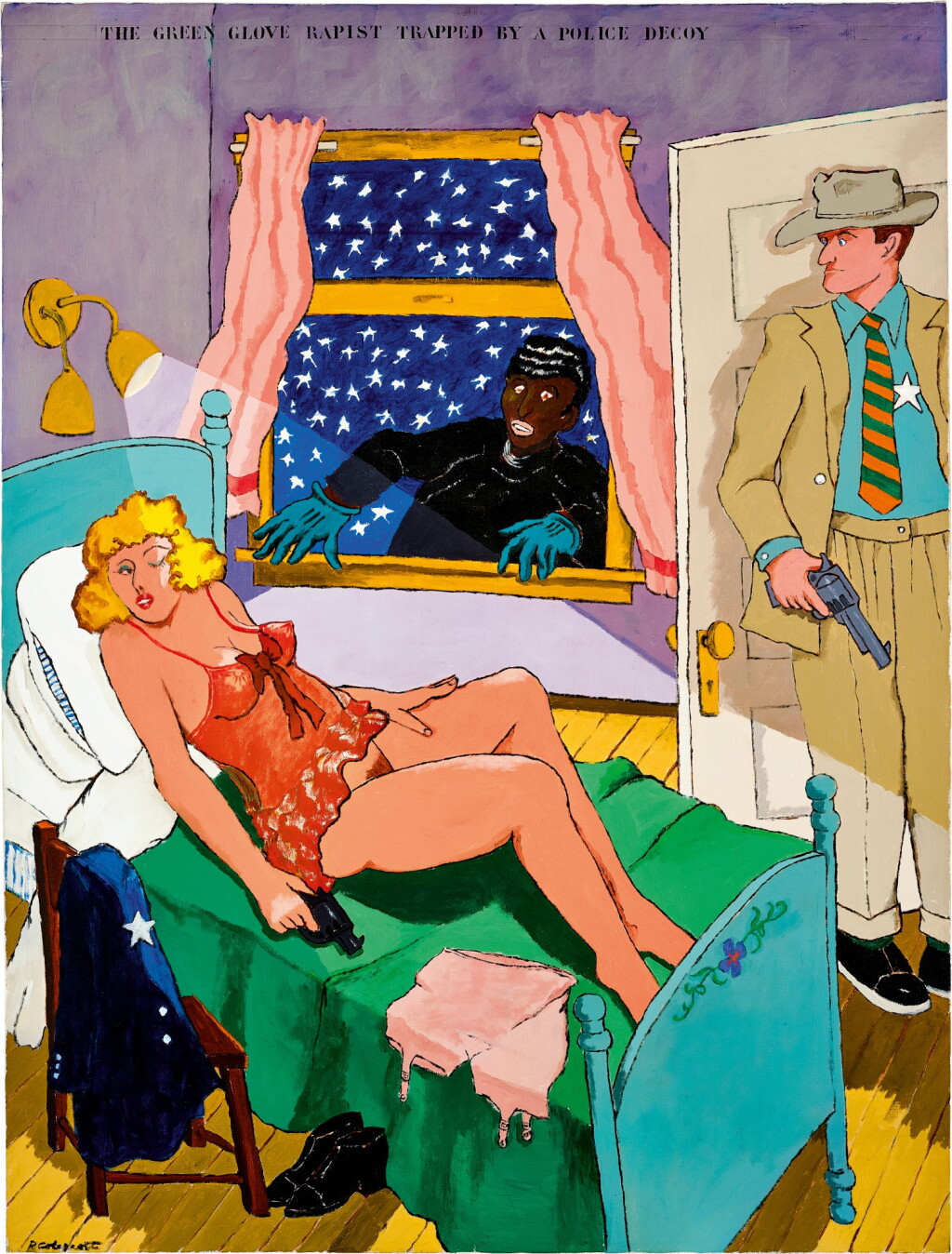 View full screen - View 1 of Lot 1144. Robert Colescott 羅伯特・科司考特 | Green Glove Rapist 綠手套强奸犯.