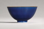 A BLUE-GLAZED BOWL, QIANLONG SEAL MARK AND PERIOD | 清乾隆 霽藍釉盌 《大清乾隆年製》款