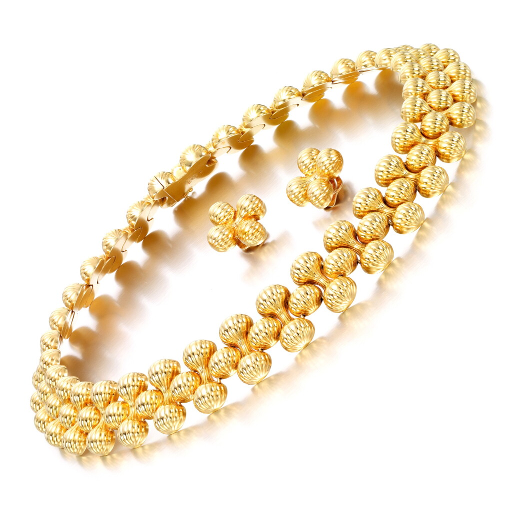 View full screen - View 1 of Lot 156. Necklace and earring demi-parure, 1950s.