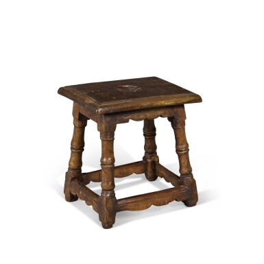 View full screen - View 1 of Lot 131. An Early Georgian Oak Joint Stool, Circa 1720.