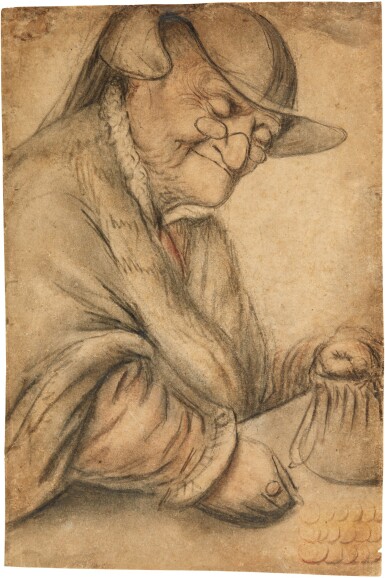 View full screen - View 1 of Lot 47. NICOLAS LAGNEAU | ELDERLY WOMAN COUNTING MONEY.