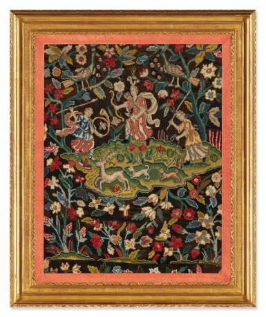 View full screen - View 1 of Lot 1534. A French Gros- and Petit-Point Needlework Panel, Early 18th Century.