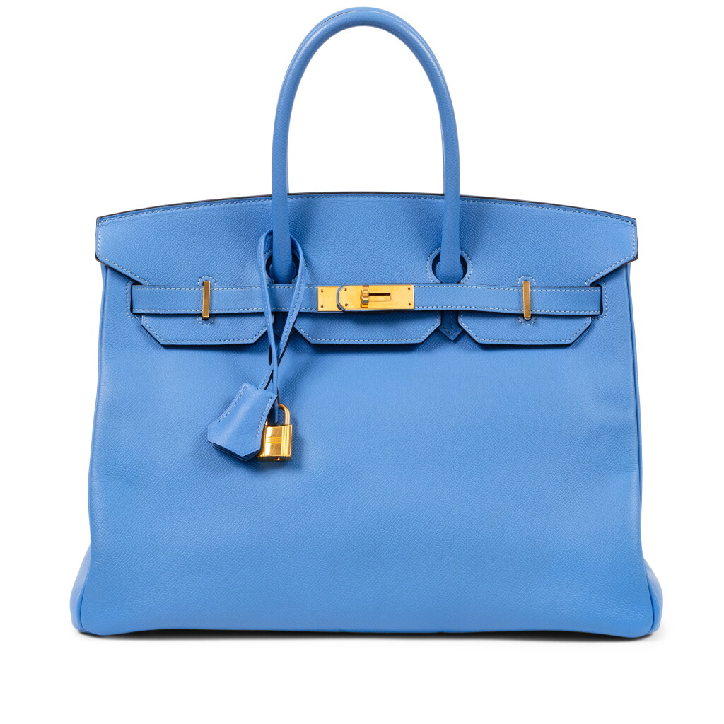 View full screen - View 1 of Lot 382. Bleu Paradis Epsom Birkin 35 Gold Hardware, 2016.
