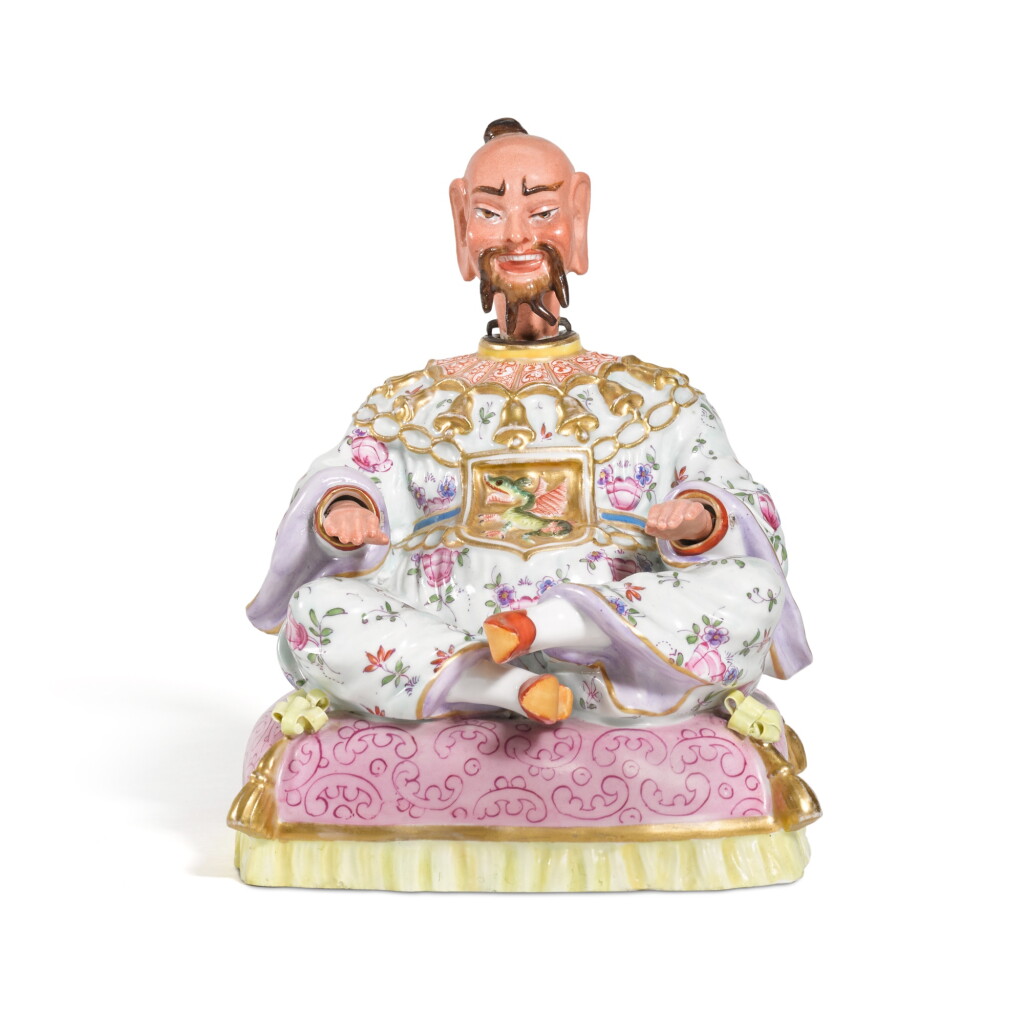 View full screen - View 1 of Lot 298. A French porcelain nodding pagoda figure, 19th century.