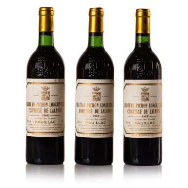 View full screen - View 1 of Lot 96. Château Pichon Longueville, Lalande 1985 (3 BT).