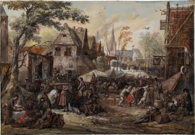 View full screen - View 1 of Lot 158. A village festival with travelling players.