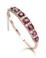 SPINEL AND DIAMOND BANGLE