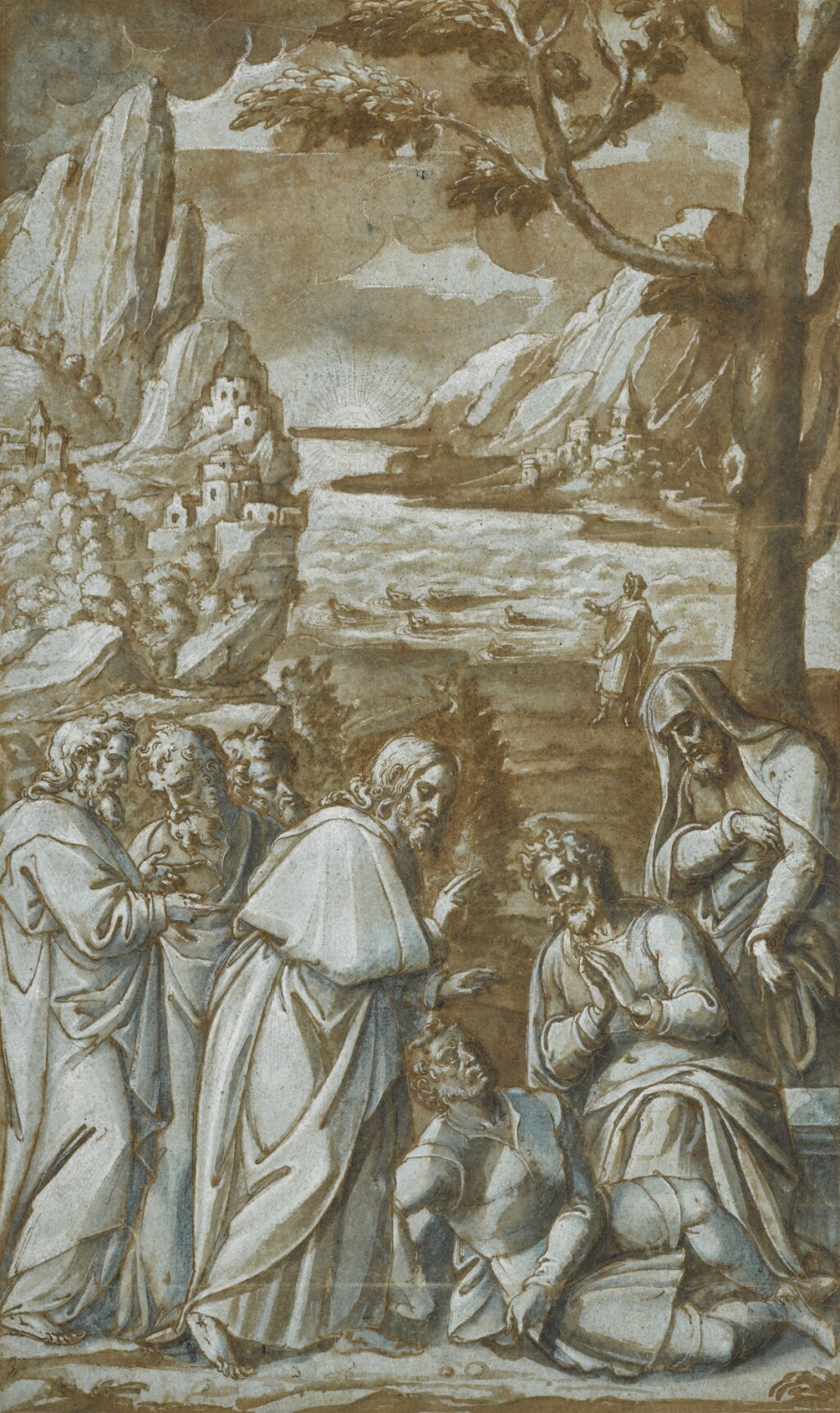 View full screen - View 1 of Lot 27. The Gadarene Swine: Christ casting out devils into a herd of pigs.