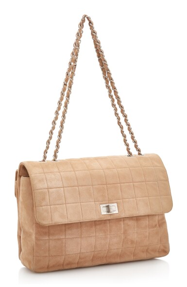 View full screen - View 1 of Lot 72. SUEDE LEATHER AND OPAQUE SILVER-TONE METAL 2.55 REISSUE SHOULDER BAG, CHANEL.