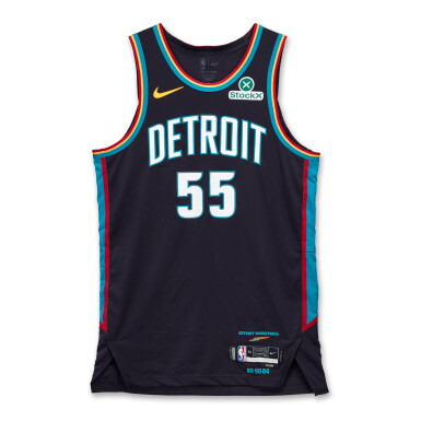 View full screen - View 1 of Lot 41. Duncan Robinson Detroit Pistons 2025-2026 Game Worn City Edition Jersey .