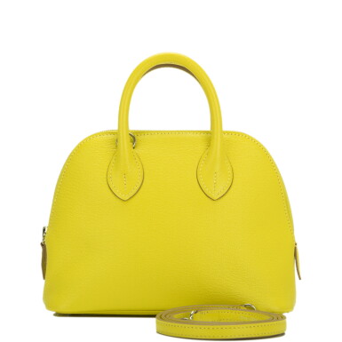 View full screen - View 1 of Lot 87. Hermès Lime Mini 1923 Bolide of Chevre Leather with Palladium Hardware.