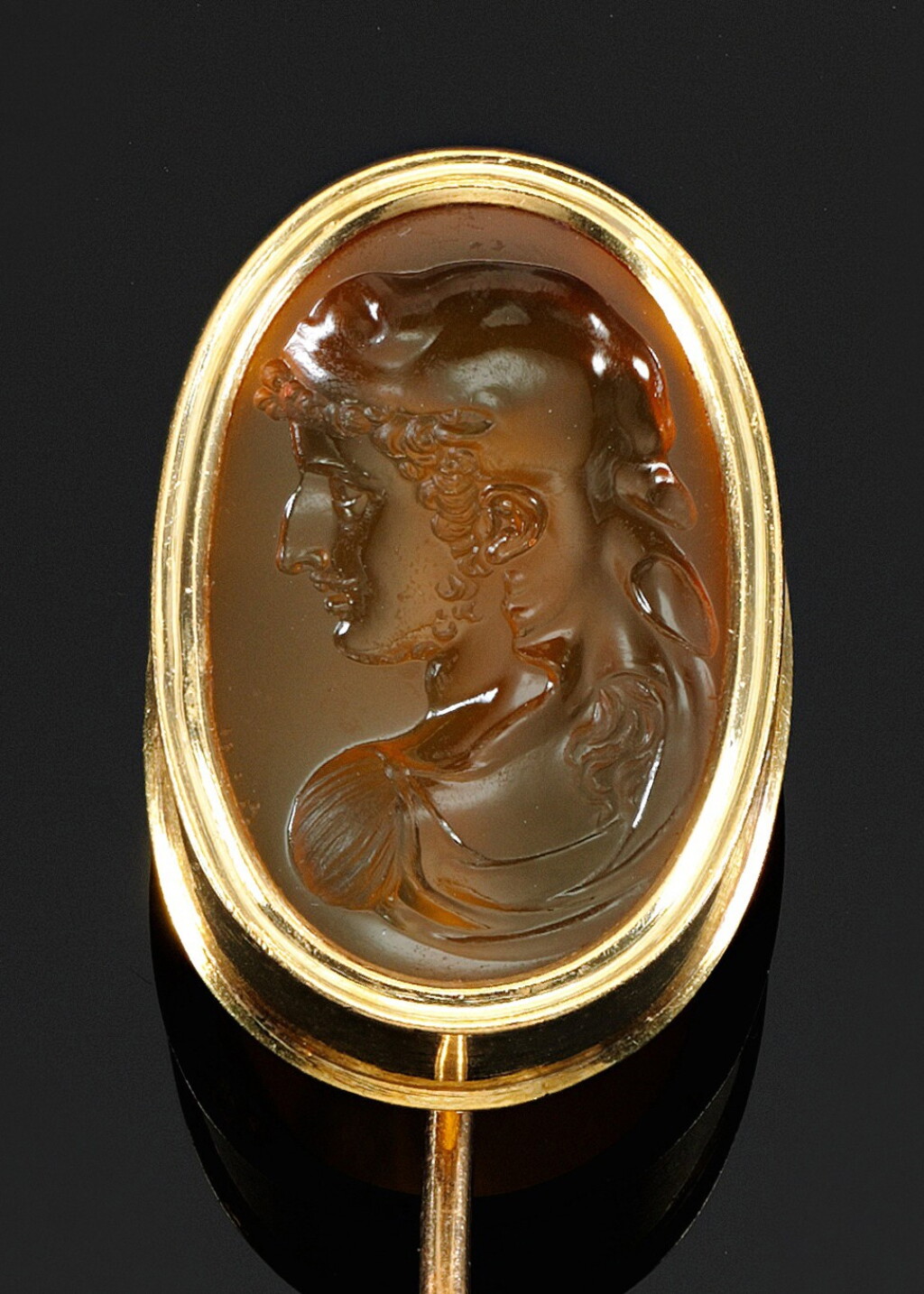 View full screen - View 1 of Lot 57. Giovanni Pichler (1734-1791) or Luigi Pichler (1773-1854) | Italian, Rome, late 18th century | Intaglio with Perseus, mounted as a pin.
