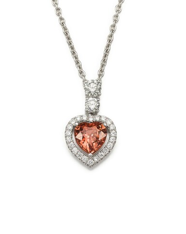 View full screen - View 1 of Lot 1844. Brown Sapphire and Diamond Pendent Necklace | 格拉夫 | 棕色剛玉 配 鑽石 項鏈.