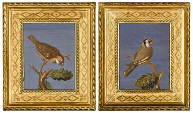 View full screen - View 1 of Lot 1. A pair of Italian micromosaic panels, in the manner of Giacomo Raffaelli, circa 1800.