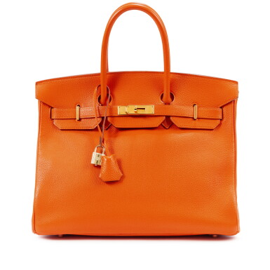 View full screen - View 1 of Lot 668. Orange Togo Birkin 35 Gold Hardware, 2001.