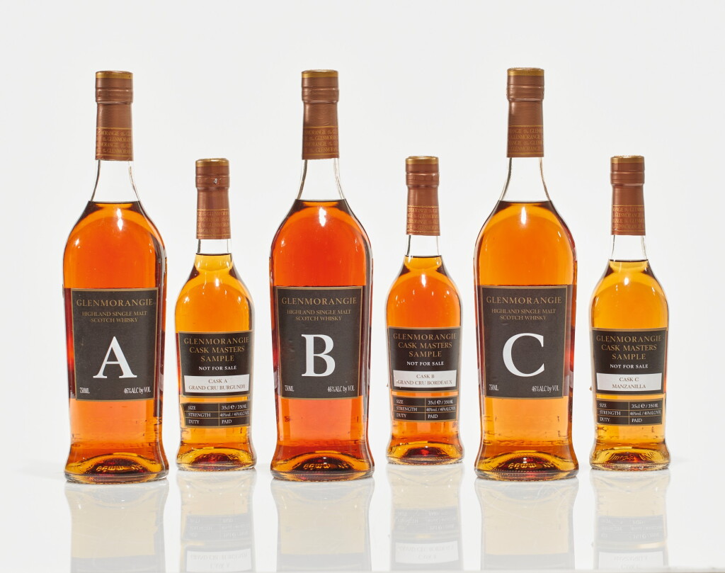 View full screen - View 1 of Lot 23. Glenmorangie Rare Cask Masters Set 46.0 abv NV (3 BTs 75cl, 3 BTs 35cl).