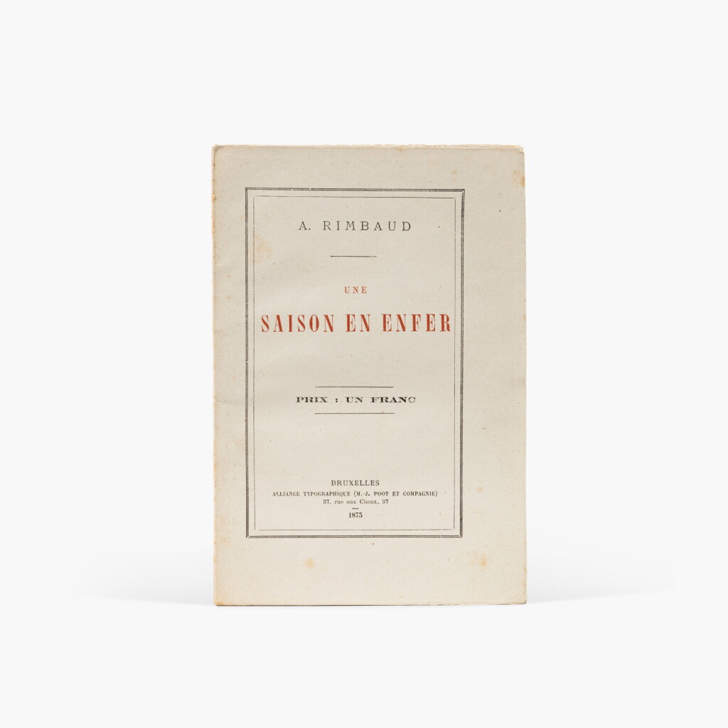 View full screen - View 1 of Lot 105. Une saison en enfer. Bruxelles, 1873. Édition originale. Broché..