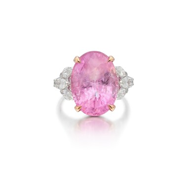 View full screen - View 1 of Lot 200. Pink Sapphire and Diamond Ring.