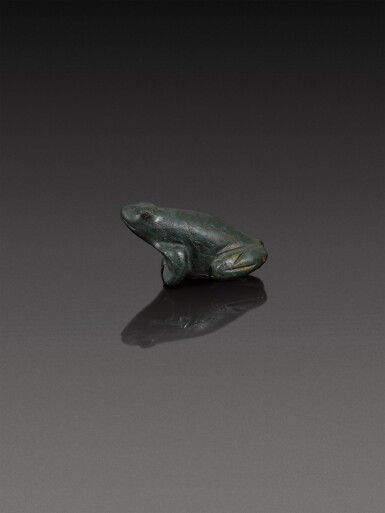 View full screen - View 1 of Lot 147. An Egyptian Stone Figure of a Frog, 26th/30th Dynasty, 664-342 B.C..