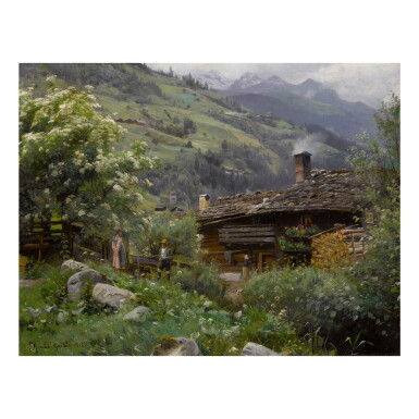 View full screen - View 1 of Lot 46. PEDER MØNSTED | A COTTAGE IN GASTEIN, AUSTRIA.