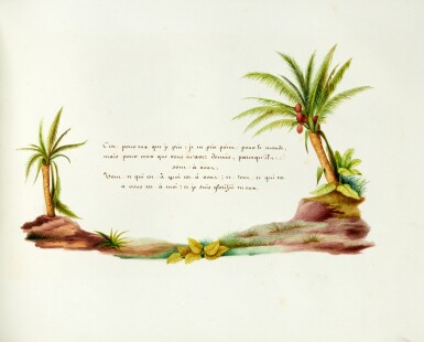 View full screen - View 1 of Lot 271. French Royal botanical manuscript | Manuscript on vellum, presented to the comte de Chambord, 1853.