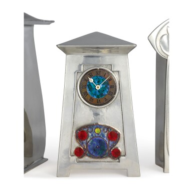 View full screen - View 1 of Lot 119. ARCHIBALD KNOX | TUDRIC "ARCHITECTURAL" CLOCK, MODEL NO. 0629.