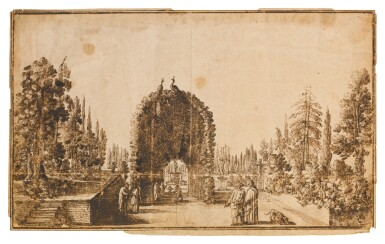 View full screen - View 1 of Lot 144. Sold Without Reserve | REMIGIO CANTAGALLINA | FIGURES IN AN ORNAMENTAL GARDEN.