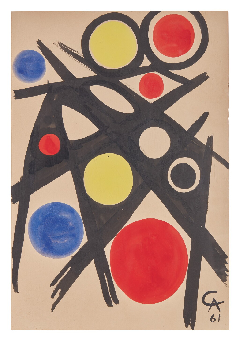 View full screen - View 1 of Lot 486. ALEXANDER CALDER | BLACK STRUCTURE WITH DISCS.