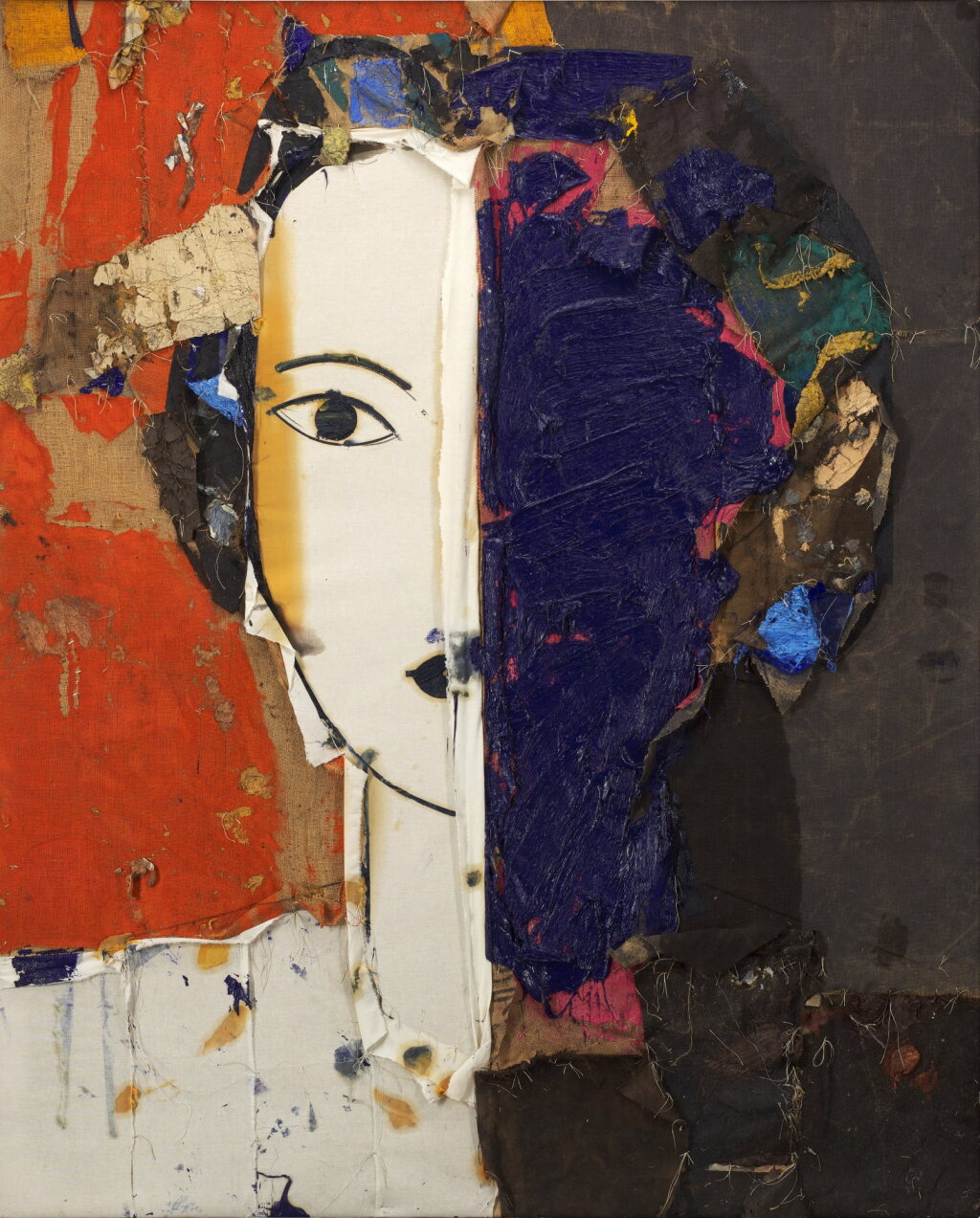 View full screen - View 1 of Lot 65. Retrato con medio rostro azul.