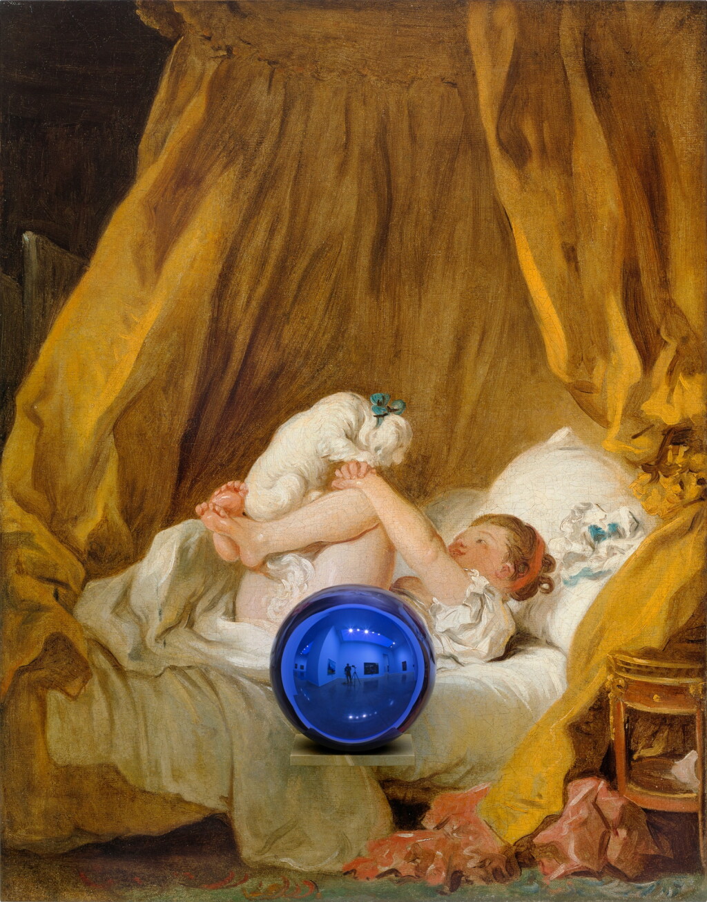View full screen - View 1 of Lot 3808. Jeff Koons 傑夫 · 昆斯 | Gazing Ball (Fragonard Young Girl Playing with her Dog) 凝視球(弗拉戈納德的少女與她的小狗嬉戲).