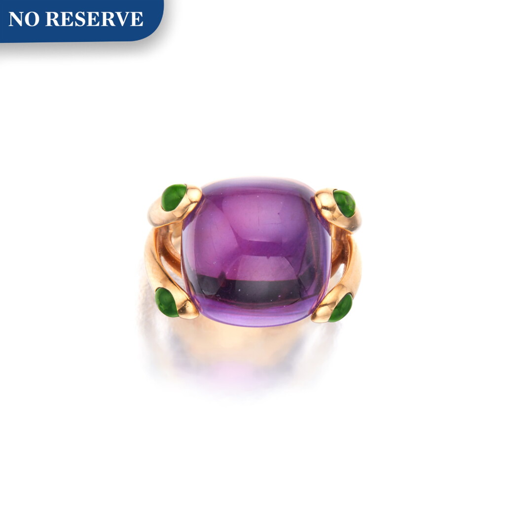 View full screen - View 1 of Lot 107. Amethyst and Peridot 'Candy' Ring.