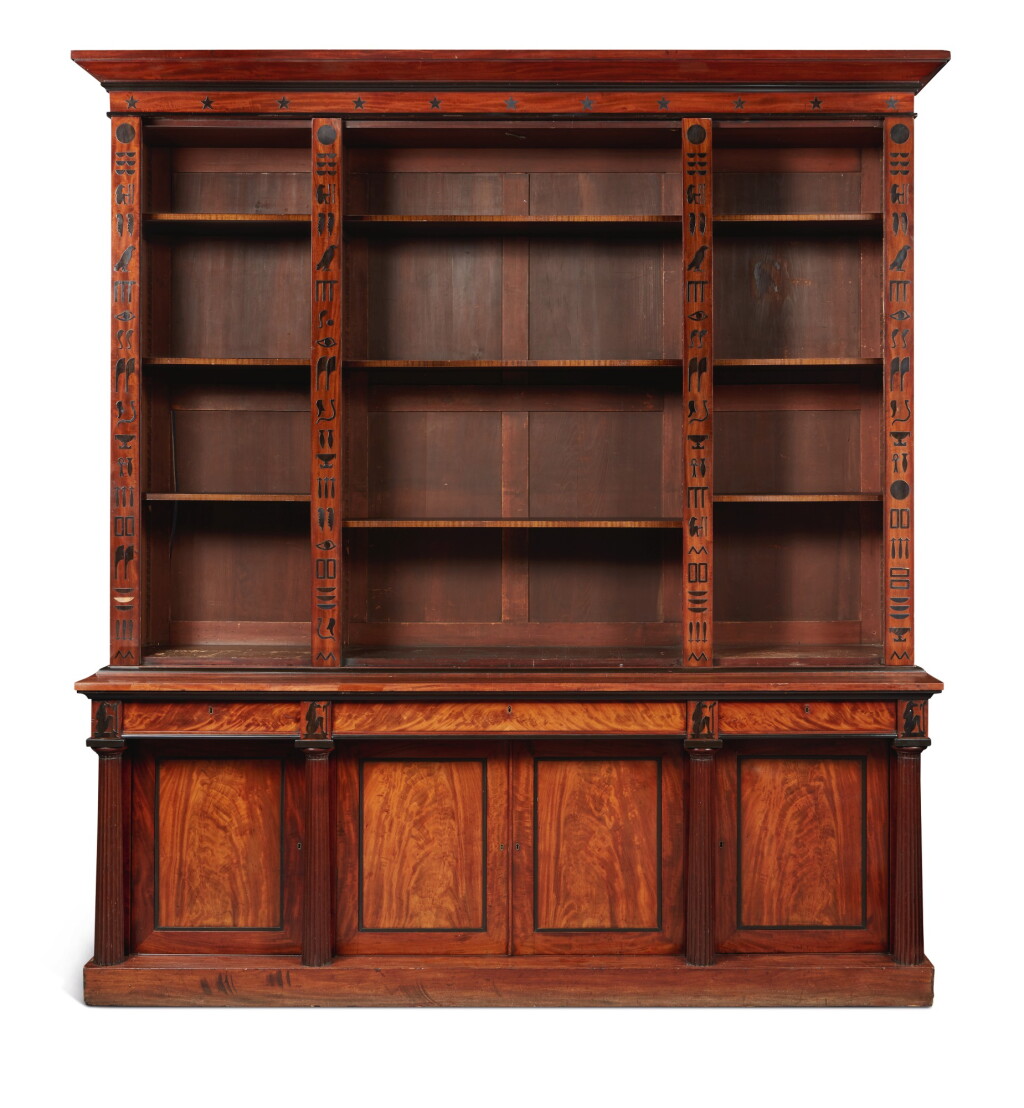 View full screen - View 1 of Lot 269. AN ENGLISH REGENCY LARGE MAHOGANY AND EBONISED BOOKCASE, CIRCA 1810.