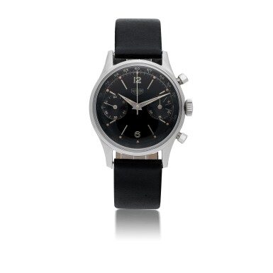 View full screen - View 1 of Lot 49. HEUER | REF 3336NT STAINLESS STEEL CHRONOGRAPH WRISTWATCH CIRCA 1955.