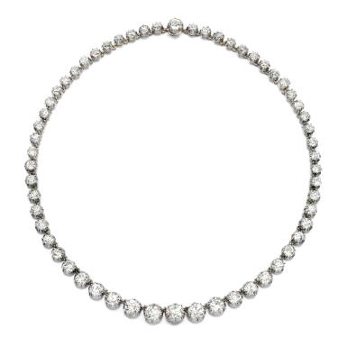 View full screen - View 1 of Lot 776. Diamond rivière necklace, late 19th century.
