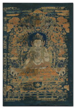 An Imperial silk brocade thangka of Avalokiteshvara, Early Ming dynasty