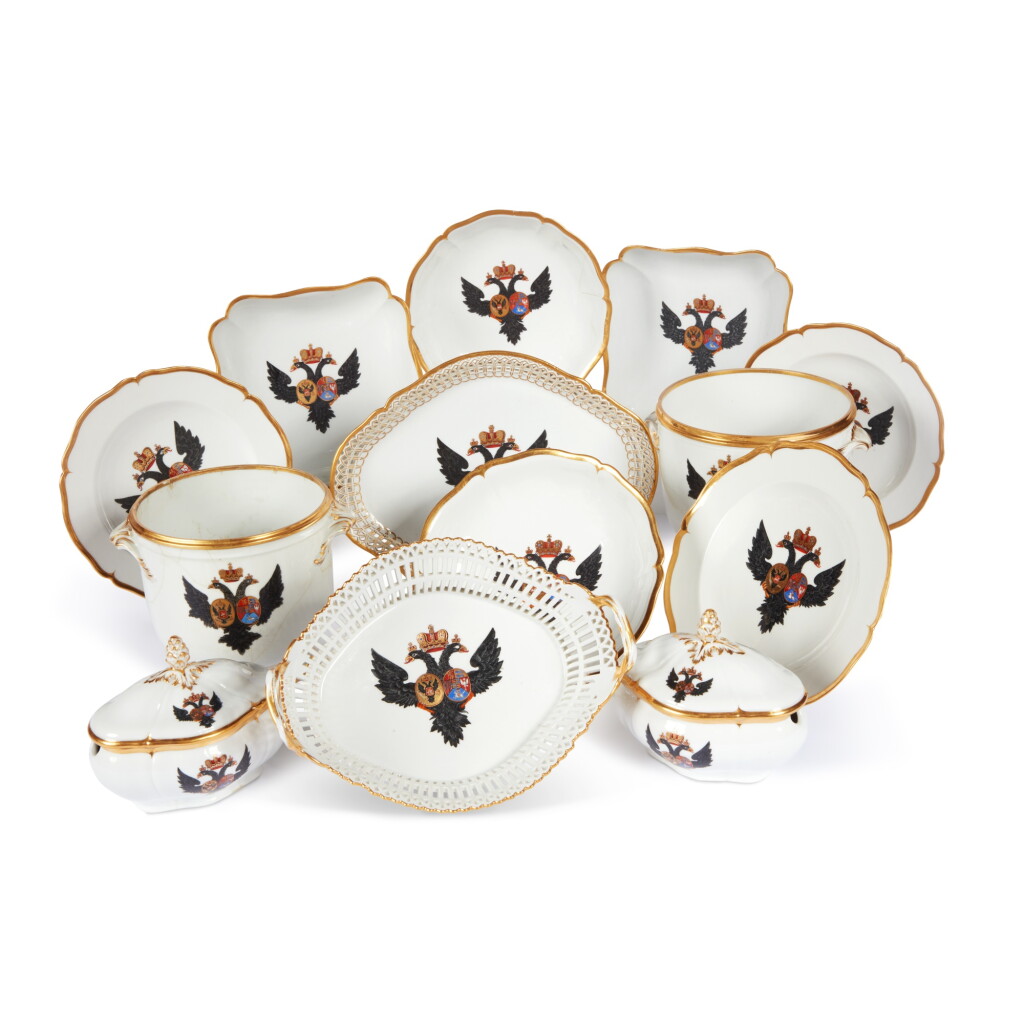 View full screen - View 1 of Lot 134. A Portion of the Berlin (K.P.M) and Imperial porcelain armorial service for Grand Duke Pavel Petrovich, circa 1778.