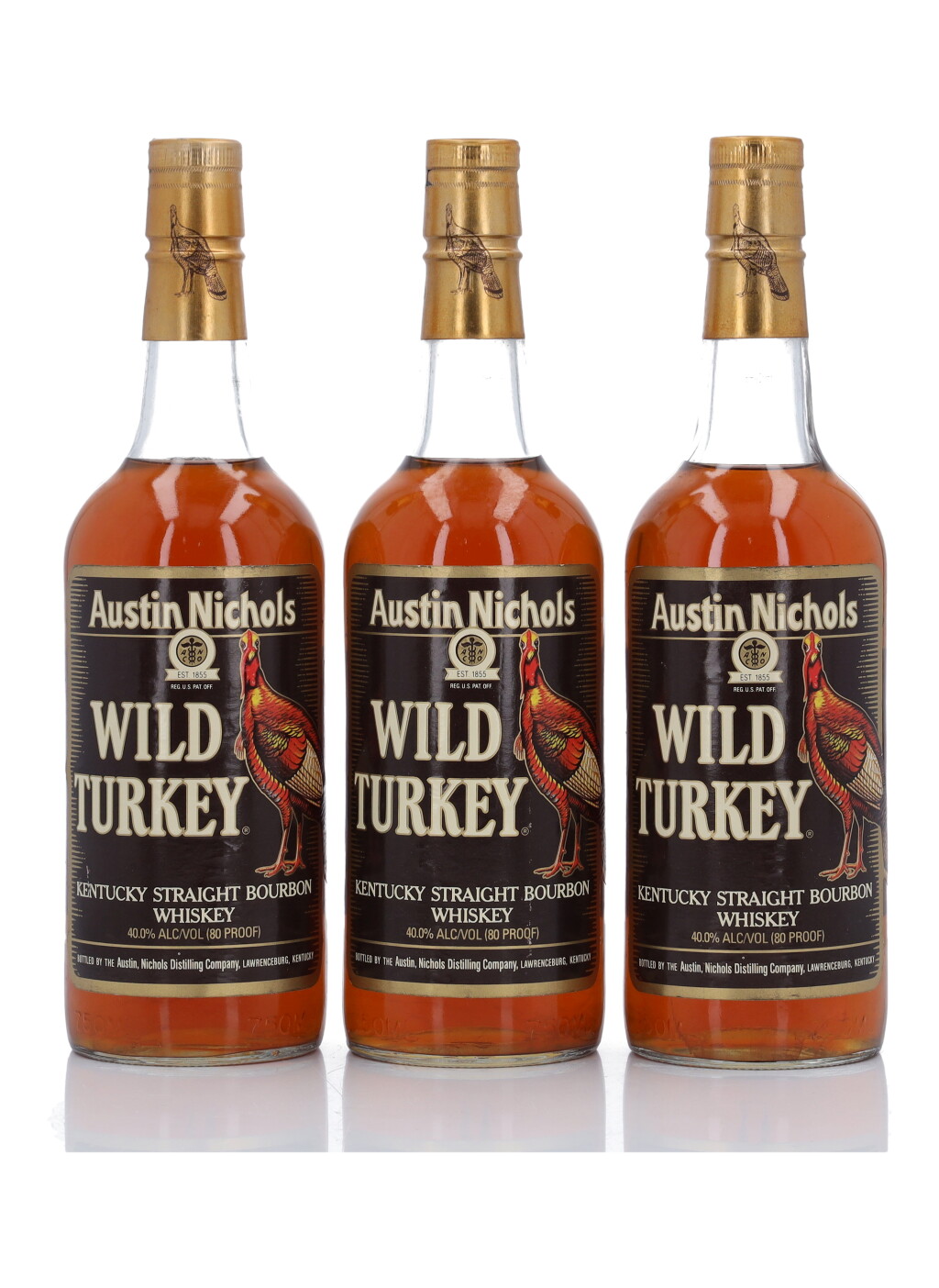 View full screen - View 1 of Lot 507. Wild Turkey Bourbon 80 Proof NV (3 Bottles 75cl).
