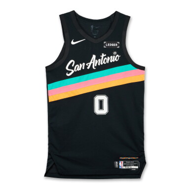 View full screen - View 1 of Lot 51. Jordan McLaughlin San Antonio Spurs 2025-2026 Game Worn City Edition Jersey | Matched to 2 Games.