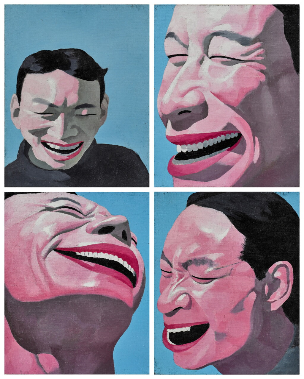 View full screen - View of Yue Minjun 岳敏君 | 99 Idol Series No. 51, 69, 78, 89 99個偶像系列第51、69、78、89號.