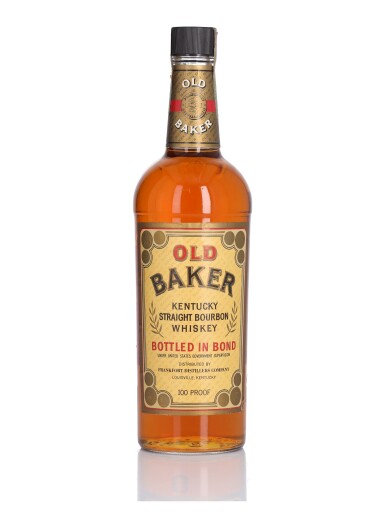 View full screen - View 1 of Lot 284. Old Baker Bottled In Bond 100 Proof 1966 (1 Bottle 4/5 Quart).