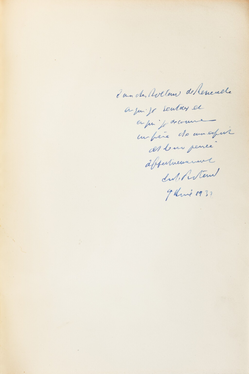 View full screen - View 1 of Lot 211. L'Art et la Mort, 1929. EO (envoi à Rolland de Réneville) + Le Moine, 1931. Volumes brochés.