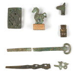 A group of seven bronze ornaments, Inner Mongolia, Ordos, 6th-2nd century BC | 公元前六至二世紀 各式鄂爾多斯銅飾一組七件