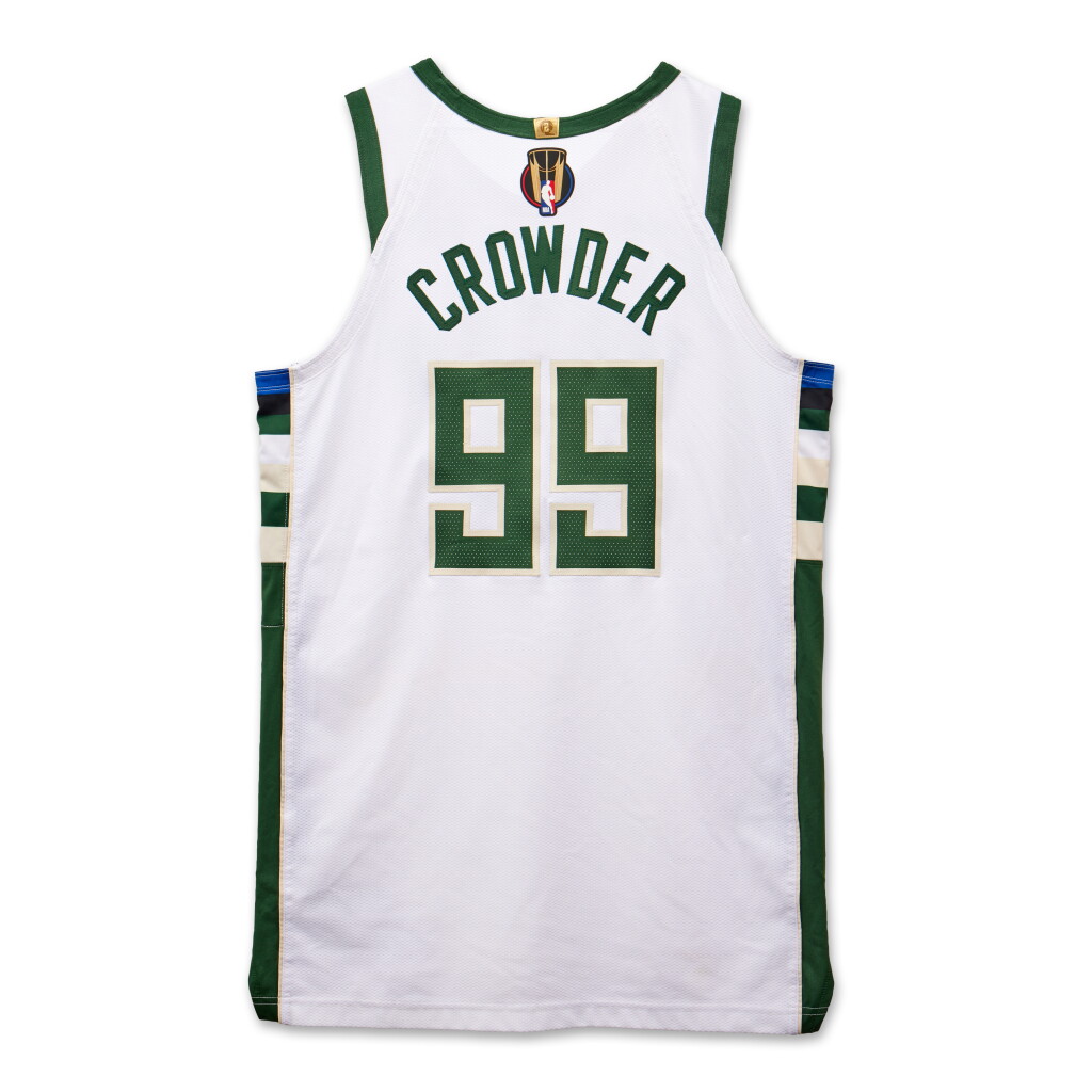 View full screen - View 1 of Lot 133. Jae Crowder Milwaukee Bucks 2023-2024 Game Worn Association Edition Jersey.