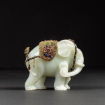 A white jade elephant, Qing dynasty