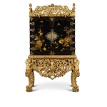 A Charles II Gilt Metal-Mounted Black and Gold Japanned Cabinet, Circa 1685