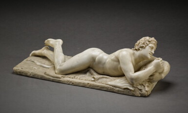 View full screen - View 1 of Lot 129. ATTRIBUTED TO DOMENICO PIERATTI (1600-1656) | SATYR LYING ON A PANTHER SKIN.