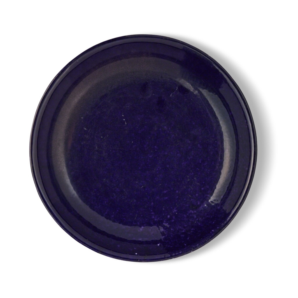 View full screen - View 1 of Lot 126. A rare aubergine-glazed dish, Mark and period of Qianlong.