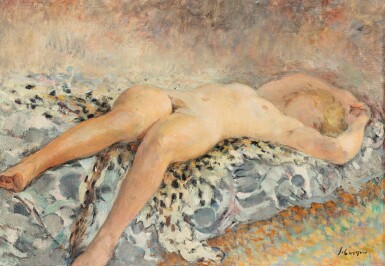 View full screen - View 1 of Lot 93. Femme allongée sur une peau de léopard.